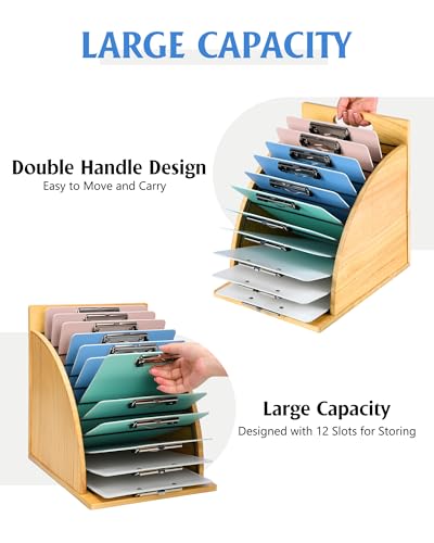 HULISEN Clipboard Holder + Desk Tray and Pencil Holder Set