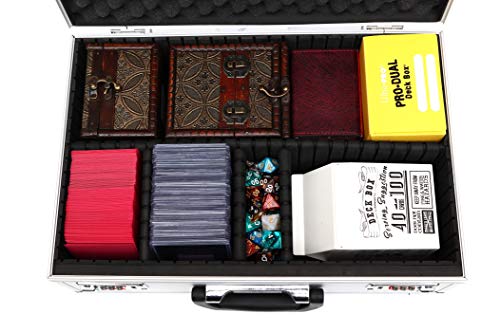 TC-A5 Black Lockable Storage Case with Sliding Divider Walls for TCG, Deck Box, Card Games, MTG, Magic, FaB, YGO, FaB, Dominion, Board Games
