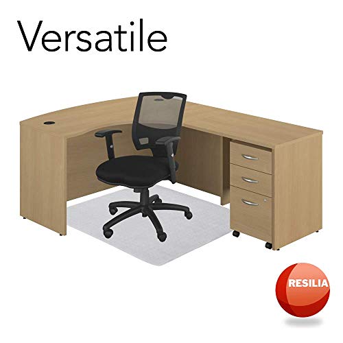 RESILIA Office Desk Chair Mat - for Low Pile Carpet (with Grippers) Clear, 36 Inches x 48 Inches, Made in The USA - color: Clear, size: 36" x 48" without lip