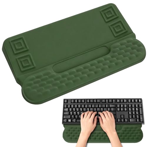 Wrist Rest with Keyboard Stand and Storage Slot, Ergonomic Computer Keyboard Wrist Rest, Soft Memory Foam, Non-Slip Base, Wrist Pad for Keyboard Pad with Wrist Support for Work Study Game