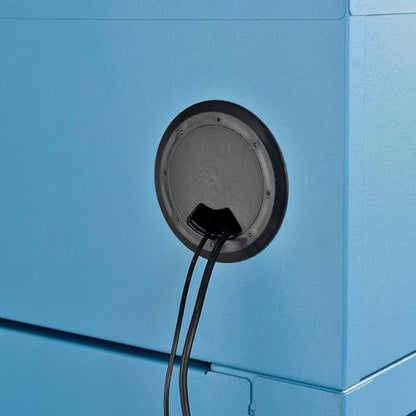Global Industrial Mobile Security LCD Computer Cabinet Enclosure, Blue | For 24" Diagonal Monitors, Steel Construction, Powder Coat Finish, 24-1/2"W x 22-1/2"D x 62-3/4"H, Unassembled - color: Blue