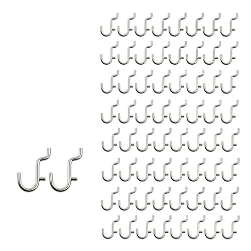 i-FKM 100PCS Metal Pegboard J Hook Accessories Peg Board Wall Display Assortment for Jewelry Organizer Hanging Tools