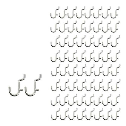 i-FKM 100PCS Metal Pegboard J Hook Accessories Peg Board Wall Display Assortment for Jewelry Organizer Hanging Tools