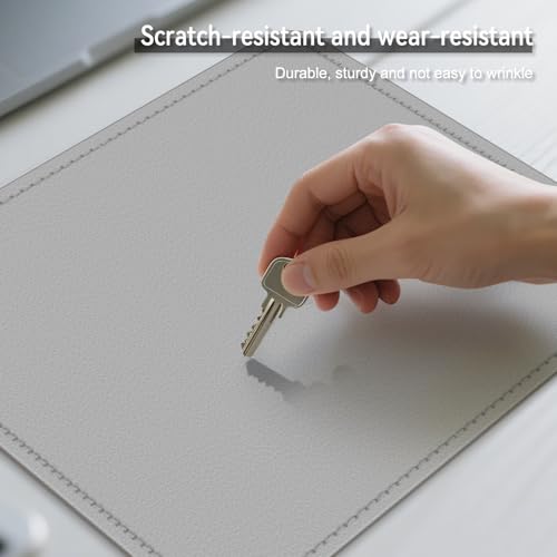 Dual Sided Leather Desk Mat - Waterproof Desk Pad - Ideal for Large Mouse Pad and Desk Mats on Top of Desks (Gray, 11"*8") - color: Gray, size: 11"*8"