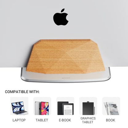 AFOOYO Vertical Laptop Stand - Wooden Adjustable Laptop Holder,Desktop Dock Compatible with All MacBook, Surface,Chromebook,Dell & More(Beechwood)