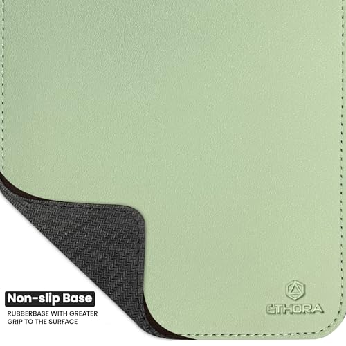 Faux Leather Mouse Pad 6 x 8 INCH – Elegant & Waterproof | Synthetic Leather, Non-Slip Rubber Base, Stitched Edges | Ideal for Laptop, Office, Travel (Light Green) - color: LIGHT GREEN