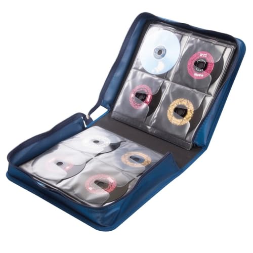 256 Capacity CD/DVD case Wallet, Storage,Holder,Booklet （Blue） - color: 256 Blue