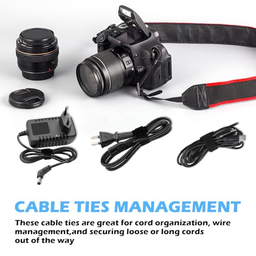 70 PCS 6 inch Cable Ties Reusable Cable Management Adjustable Cable Organizer, Cable Straps, Cord Wraps and Hook Loop Straps for Computer,Gaming, Wire, Desk- Home Office Essentials - size: 6Inch（Black)70pcs