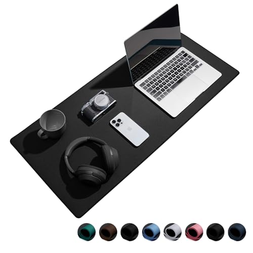 Reniteco Waterproof Large Gaming Mouse Pad with Durable Stitched Edges, Non-Slip Rubber Base, Big Computer Keyboard Mouse Mat Desk Pad for Home Office Gaming Work, 31.5"x11.8"x0.16", Black - color: Black, size: 31.5''x 11.8''x0.16''