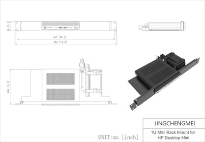 Mini Rack Mount for HP ProDesk Mini PC, HP EliteDesk Mini Business Desktop -1U Hinged Server Rack Shelf for 19-inch Cabinet or Rack