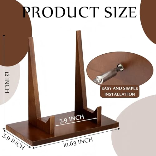 RattanView 1 Pcs Wood Plate Stand for Display 12 Inch Plate Holder Display Frame Picture Photo Card Tabletop Decorative Stand - size: 12 Inch