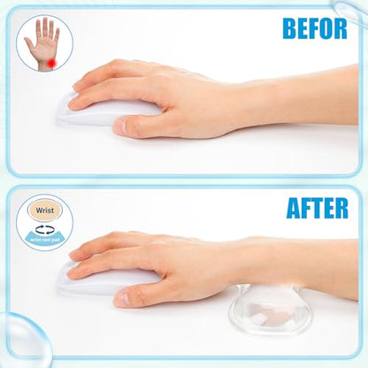 Foilswirl 8 Pack Silicone Gel Wrist Rest for Mouse Keyboard Employee Appreciation Gifts Ergonomic Clear Gel Wrist Rest Cushion, Mouse Support Pad Cool Hand Pillow for Colleagues Team Office Working
