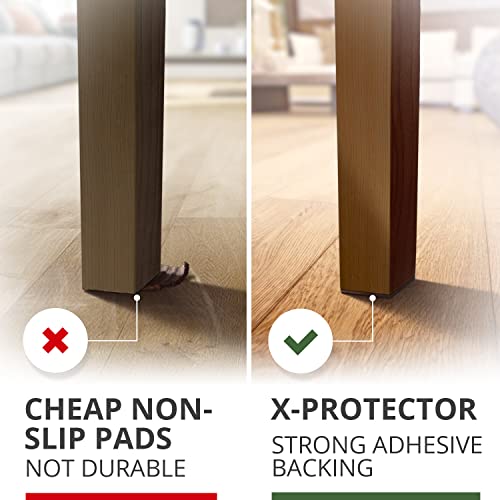 Non Slip Furniture Pads X-PROTECTOR – 16 PCS Furniture Grippers 2 1/2" - Ideal Self-Adhesive Rubber Feet for Furniture Feet – Non Skid Furniture Pads Floor Protectors – Keep Furniture in Place! - size: 16 Square 2.5"