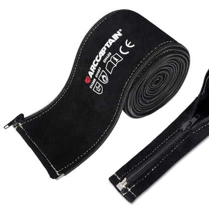 ARCCAPTAIN TIG Welding Torch Cable Cover, MIG Plasma Tig Torch Cover Resistant Leather with Zipper 3.7M (12FT) Length - size: 12 FT(3.7M)