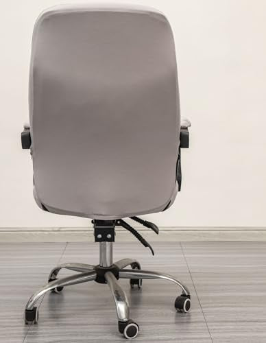 Melaluxe Office Chair Cover with Arm Covers - Universal Stretch Desk Chair Cover, Computer Chair Slipcovers (Size: L) - Light Gray - color: Light Gray, size: Large with Arm Cover