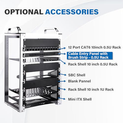 GeeekPi 0.5U Brush Cable Manager Rack Mount Cable Management Panel with Brush Strip for Cable Entry for DeskPi RackMate T1/T0/T2/T0 Plus/T1 Plus/TL1 and 10 inch Server Rack or Network Cabinet