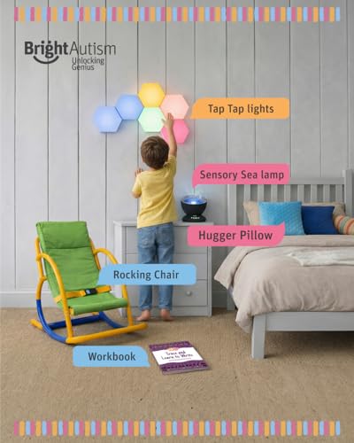 Bright Autism Calming Sensory Sea Lamp - Night Light Projector for Kids, 7 Light Modes, Color Changing Music Player, Nature Relaxation Sounds