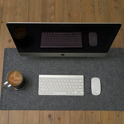 Felt Desk Pad- 31x16 with Non-Slip Backing (Dark Gray) - color: Dark Gray