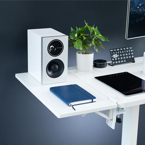 VIVO White Clamp-on 24 x 12 in Desk Extender, DESK-EXT24W | Foldable, Wrist Support Arm Rest, Office Keyboard Tray, Side Table Extension Attachment