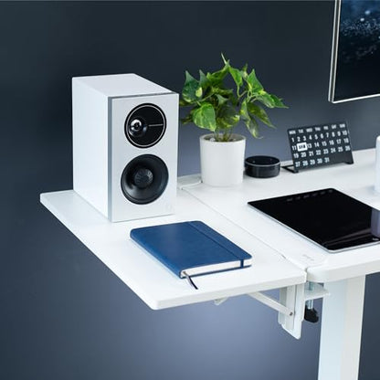VIVO White Clamp-on 24 x 12 in Desk Extender, DESK-EXT24W | Foldable, Wrist Support Arm Rest, Office Keyboard Tray, Side Table Extension Attachment