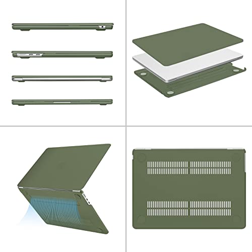 MOSISO Compatible with MacBook Air 13 inch Case M5 2026 M4 2025 M3 M2 2024-2022 A3449 A3240 A3113 A2681, Scratches-Resistant Protective Hard Shell for MacBook Air 13.6 inch Case, Army Green - color: Army Green