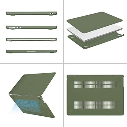 MOSISO Compatible with MacBook Air 13 inch Case M5 2026 M4 2025 M3 M2 2024-2022 A3449 A3240 A3113 A2681, Scratches-Resistant Protective Hard Shell for MacBook Air 13.6 inch Case, Army Green - color: Army Green
