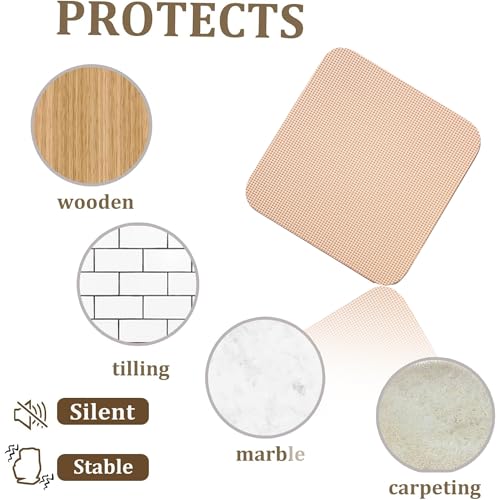 Recliner Pads for Hardwood Floors, Recliner Floor Protectors Furniture Pads to Keep from Sliding Under Swivel Chairs Rubber Non Slip Recliner Mats for Hardwood Floors - size: Sq-Camel-30"x30"