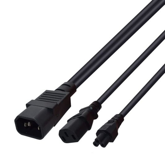 IEC 320 C14 to C13+C5 Y Split Short Power Adapter Cord IEC 320 C14 Male to C13/C5 Female Y Split Power Cord 0.32M/1FT(C14 to C13+C5) - color: C14 to C13+C5