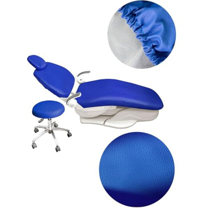 4Pcs/Set Dental Chair Covers, Dental PU Leather Unit, Waterproof PU Leather Protective Dental Full Chair Covers Elastic Stylish Dental Chair Seat Cover, Headrest Backrest Protector, Denti(Color:Black) - color: Black