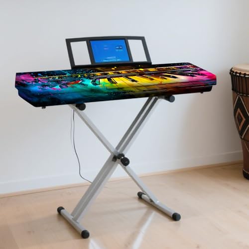 Nuxovilar Stretchy 88 Keys Keyboard Piano Dust Cover, Dust - Proof Elastic Milk Silk with Vivid Colorful Keyboard Keys Pattern for Digital Keyboards - color: hd01969