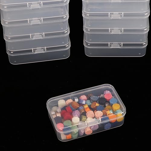 10PCS Small Clear Plastic Beads Storage Containers Box Transparent Boxes with Hinged Lid for Small Items, Jewellery, Crafts Accessories