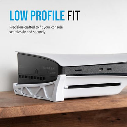 Glistco Skates - Horizontal Stand Compatible with PS5 Slim (White) - color: White
