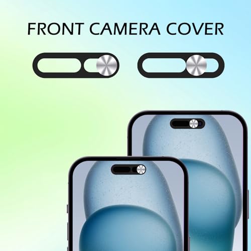 Webcam Cover,Front Camera Cover Compatible for iPhone 15/15 Plus/15 Pro/15 Pro Max/14 Pro/14 Pro Max,Protect Privacy and Security,Not Affect Face ID, 2 Pack-Silver - color: Silver