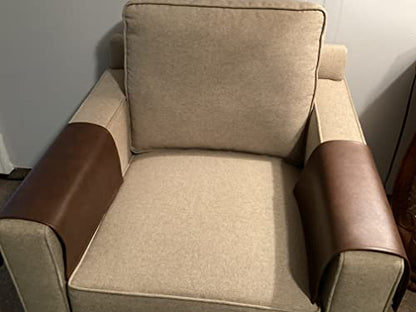 Co. Set of 2 Brown Vinyl Armrest Covers Furniture Protectors Slipcover for Recliners Sofas Loveseats Theater Chairs Office Home Decoration