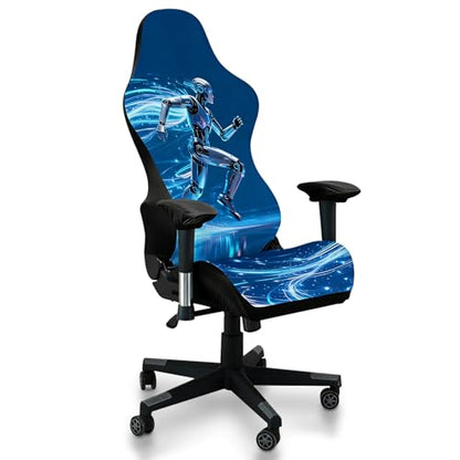Gaming Chair Covers, 3D Printing Stretchable Soft Non-Slip Easy to Install Gamer Chair Cover with Armrest Cover(No Chair)(J) - color: J