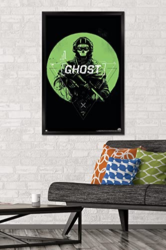 Trends International Call of Duty: Modern Warfare 2 - Ghost Emblem Wall Poster, 22.375" x 34", Black Framed Version - color: Black Framed Version, size: 34"L x 22.4"W