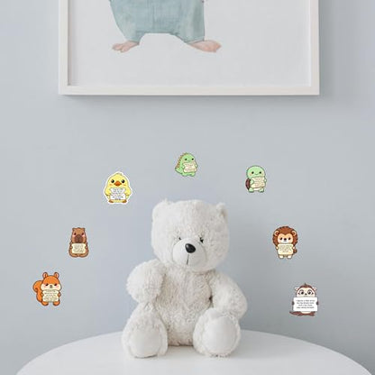 100PCS Emotional Support Animal Stickers by Puraesla– Affirmation Sticker Pack for Adults or Kids Cute Inspirational Buddies for Water Bottles, Laptops, Phones, Positive Quote Vinyl - size: M - 100PCS