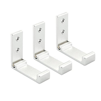 Aluminum Alloy Folding Clothes Hook Coat Rack Single Hook Foldable Wall Mounted Set of 3 - color: Silver, size: 3 PCS