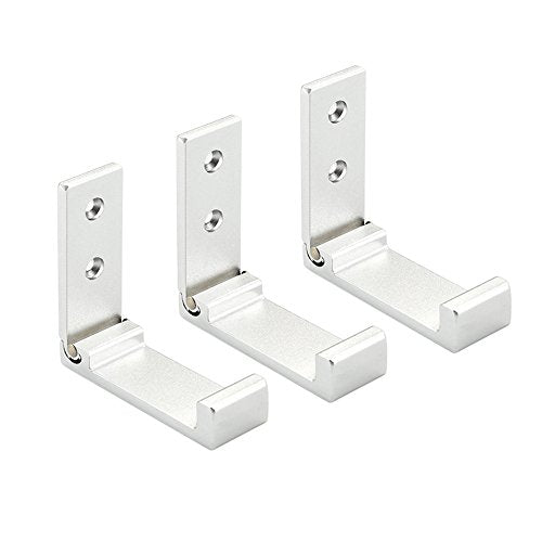 Aluminum Alloy Folding Clothes Hook Coat Rack Single Hook Foldable Wall Mounted Set of 3 - color: Silver, size: 3 PCS