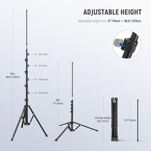 NEEWER Microphone Stand with Flexible Arm, Boom Arm Mic Floor Tripod Mount Holder with Mic Clips, 3/8" to 5/8" Adapter, Cable Clips for Singing Vlogging Live Streaming Video Recording, MS010