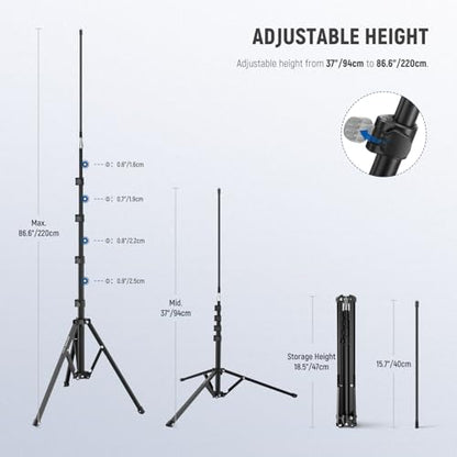 NEEWER Microphone Stand with Flexible Arm, Boom Arm Mic Floor Tripod Mount Holder with Mic Clips, 3/8" to 5/8" Adapter, Cable Clips for Singing Vlogging Live Streaming Video Recording, MS010