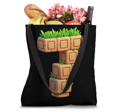 7th Birthday Boy Pixel Gamer Kids Video Game Tote Bag