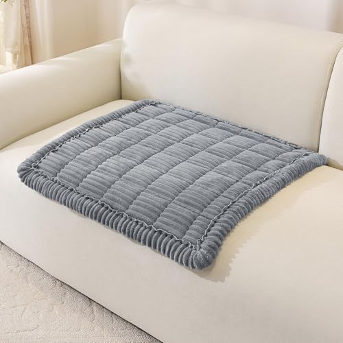 Royhom Chair Cover for Dogs, Thick Soft Couch Arm Cover, Headrest Armrest Covers, Furniture Cover for Pets Recliner Loveseat Leather Cushion L Shaped Couch (Blue-Grey, 27.6 x 27.6 Inch) - color: Blue-grey, size: 27.6 X 27.6 Inch/1 Piece