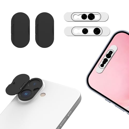 Privacy Cover Compatible for iPhone 17/16 Plus/16, [2-Pack] Anti-Spy Camera Lens Protector with Front Camera Cover, On/Off Face ID Compatible,Anti-Spy Guard, Privacy & Security Protection, Black
