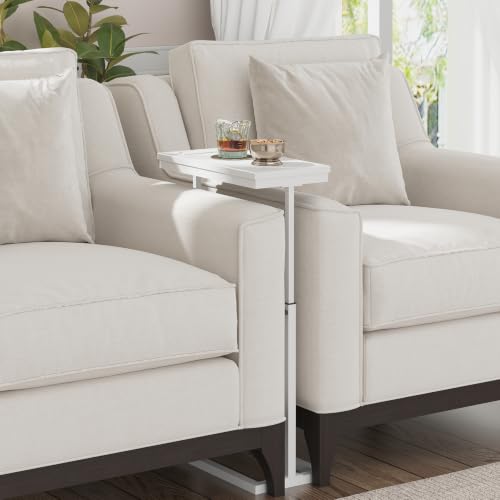 TUTOTAK End Table with Charging Station, Side Table, Tall Couch Table, Sofa Table, Living Room, Bedroom,White TB01BW084 - color: White, size: 1 Pack, style: With Plug