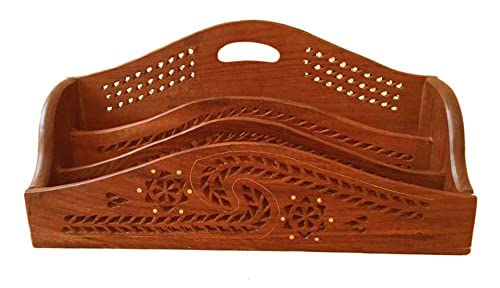 Wooden Desk Organizer - Handmade Desk Accessories for Home and Office - Elegant Storage Solution for Pens, Notepads, and more Office supplies for Table