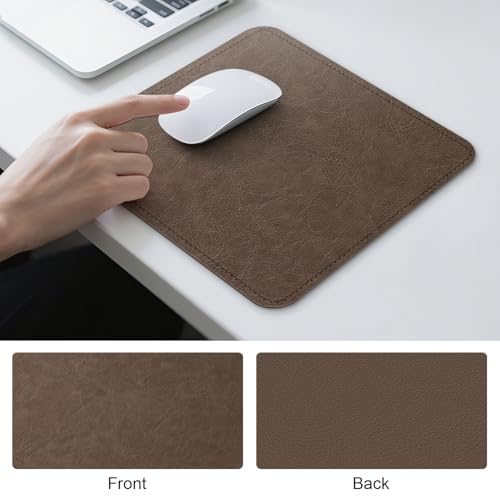 Imitation Crazy Horse Leather Desk Mat - Waterproof Desk Pad - Ideal for Large Mouse Pad and Desk Mats on Top of Desks (Chestnut+Chestnut, 11"*8") - color: Chestnut+chestnut, size: 11" x 8"