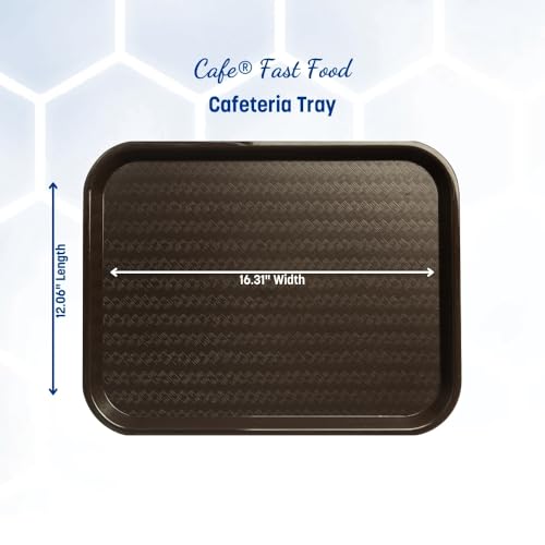 Carlisle FoodService Products CT121669 Café Standard Cafeteria / Fast Food Tray, 12" x 16", Chocolate - color: Chocolate Brown, size: 0.7" x 0.5" x 0.3"
