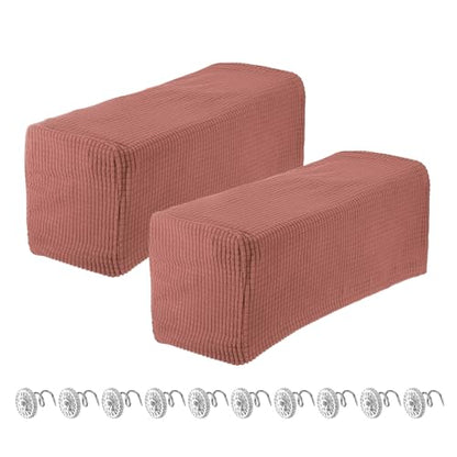 uxcell 2pcs Stretch Armrest Covers for Chairs/Sofas, Couch Arm Covers with Twist Pin, Furniture Protector Slipcovers Red - color: Red