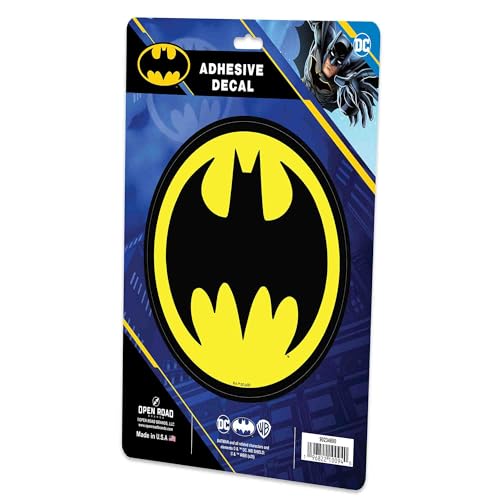 DC Comics Batman Logo Adhesive Vinyl Decal - Iconic Batman Sticker for Car, Window, or Laptop - color: Black/Yellow